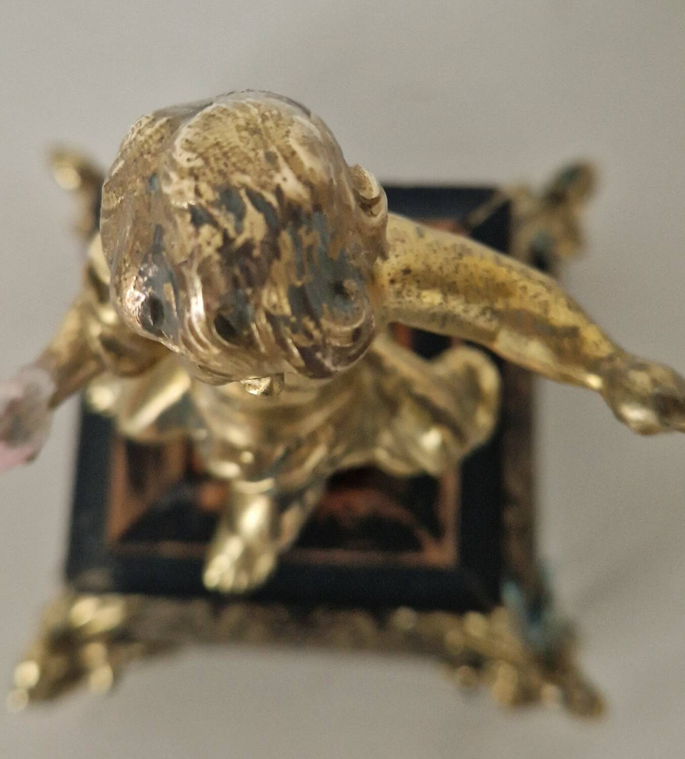 Chandelier laiton et bois style Napoléon III