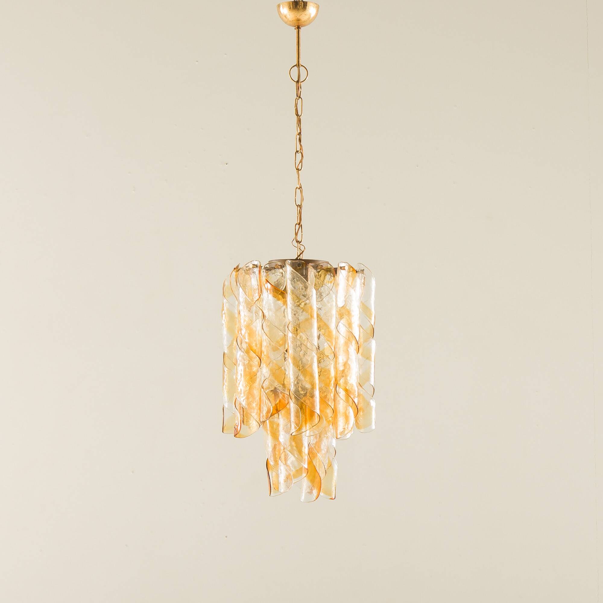 Mid century Murano 'Torciglione' Glass Chandelier by Mazzega, Italy 1970s