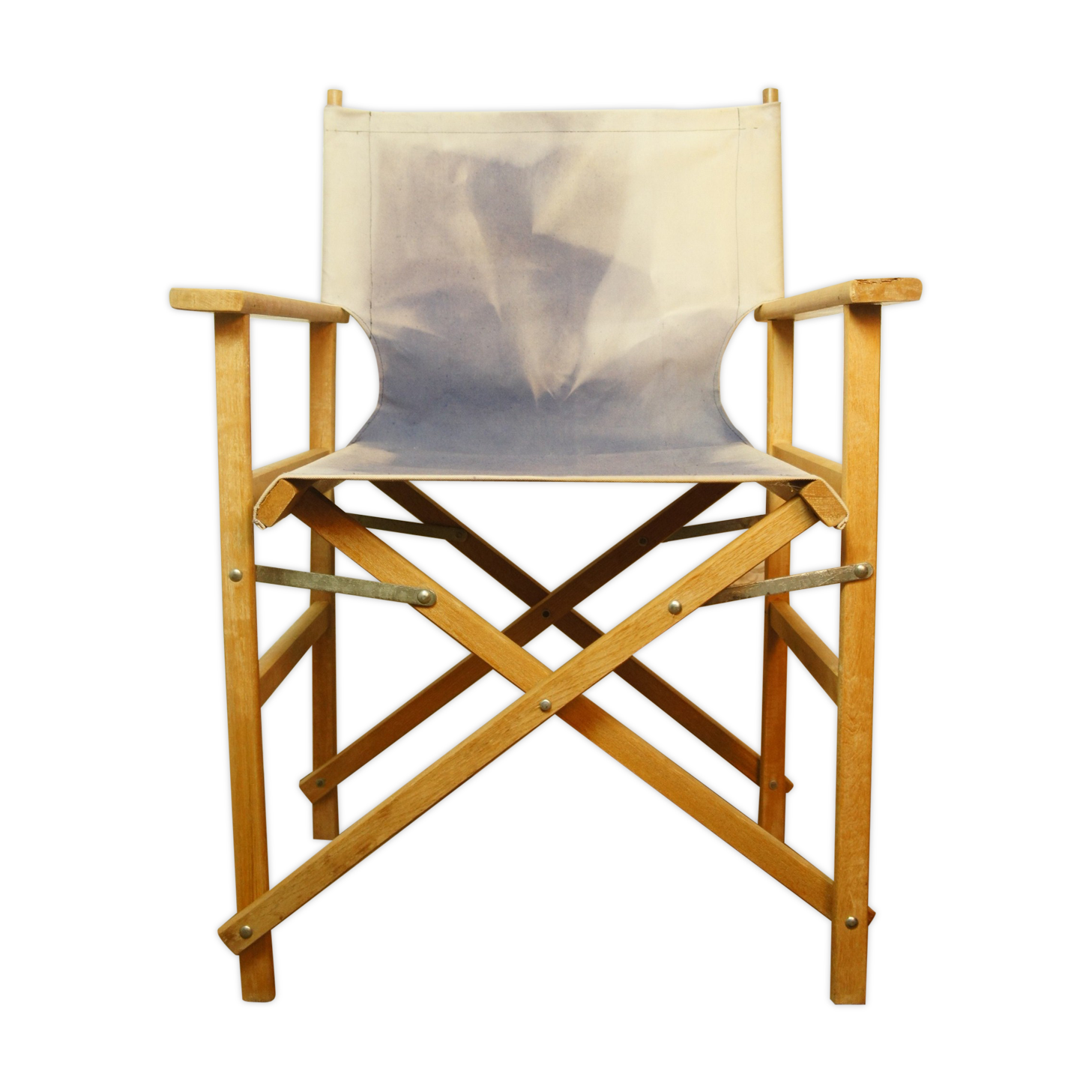 Denim folding chair, vintage director-style