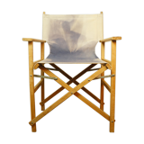 Denim folding chair, vintage director-style