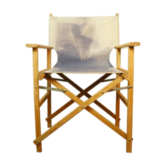Denim folding chair, vintage director-style