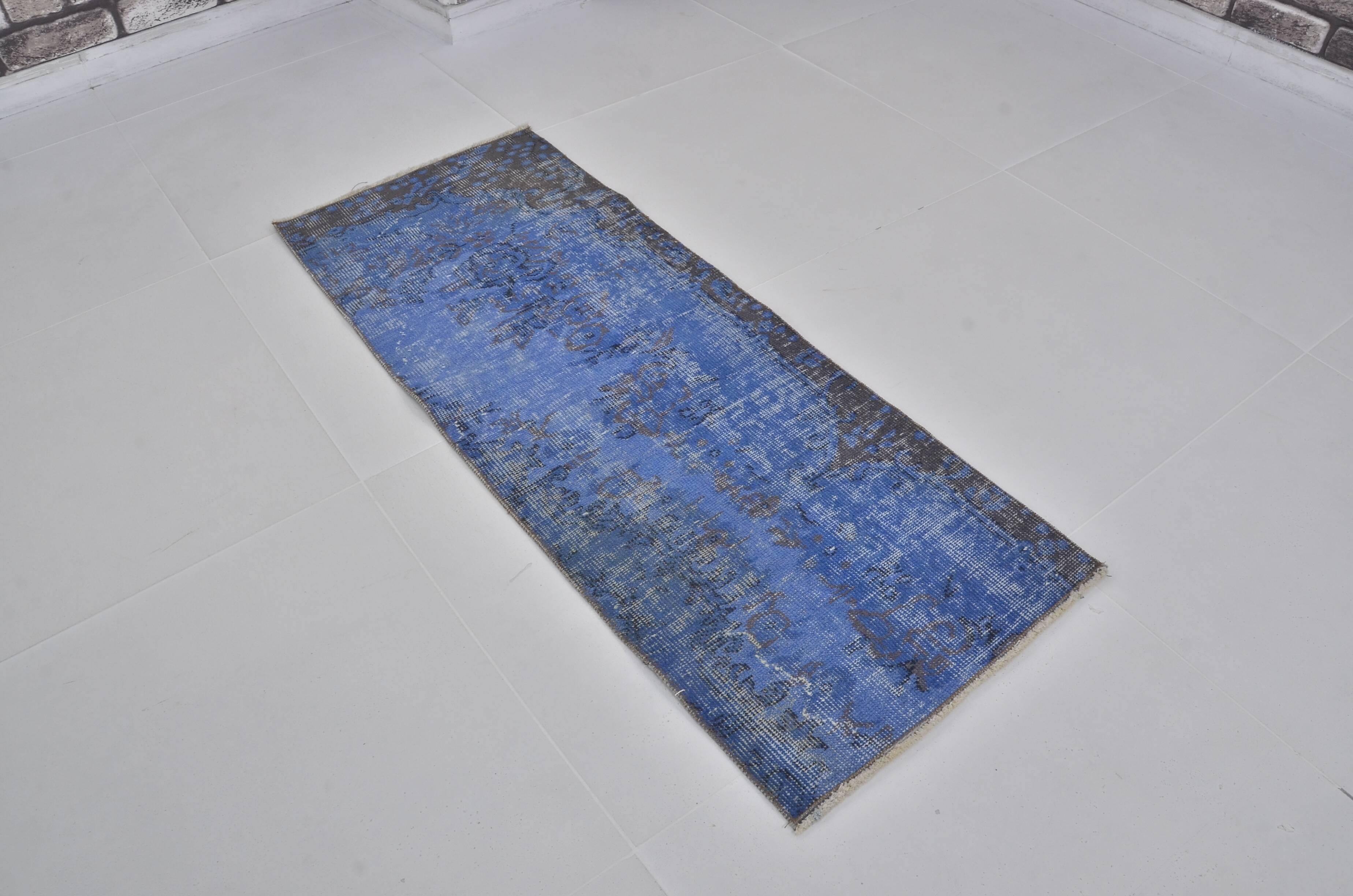 Small Blue Vintage Handknotted Rug