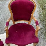 Louis XV armchairs in solid wood, 20th century