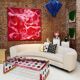 Curved Four-Seat Italian Sofas with Brass Legs and Ivory Bouclé, Set of Two