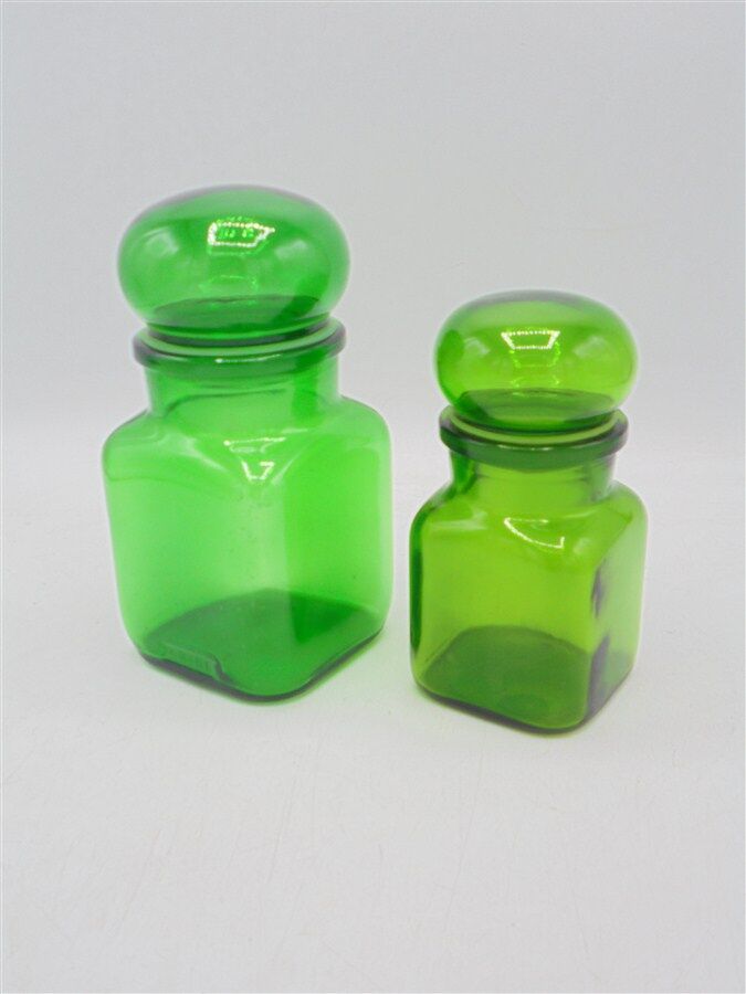 Pair of green jars