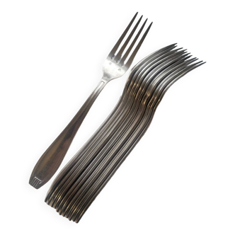 12 manufrance white metal table forks
