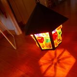 Pendant light, stained glass vestibule lantern