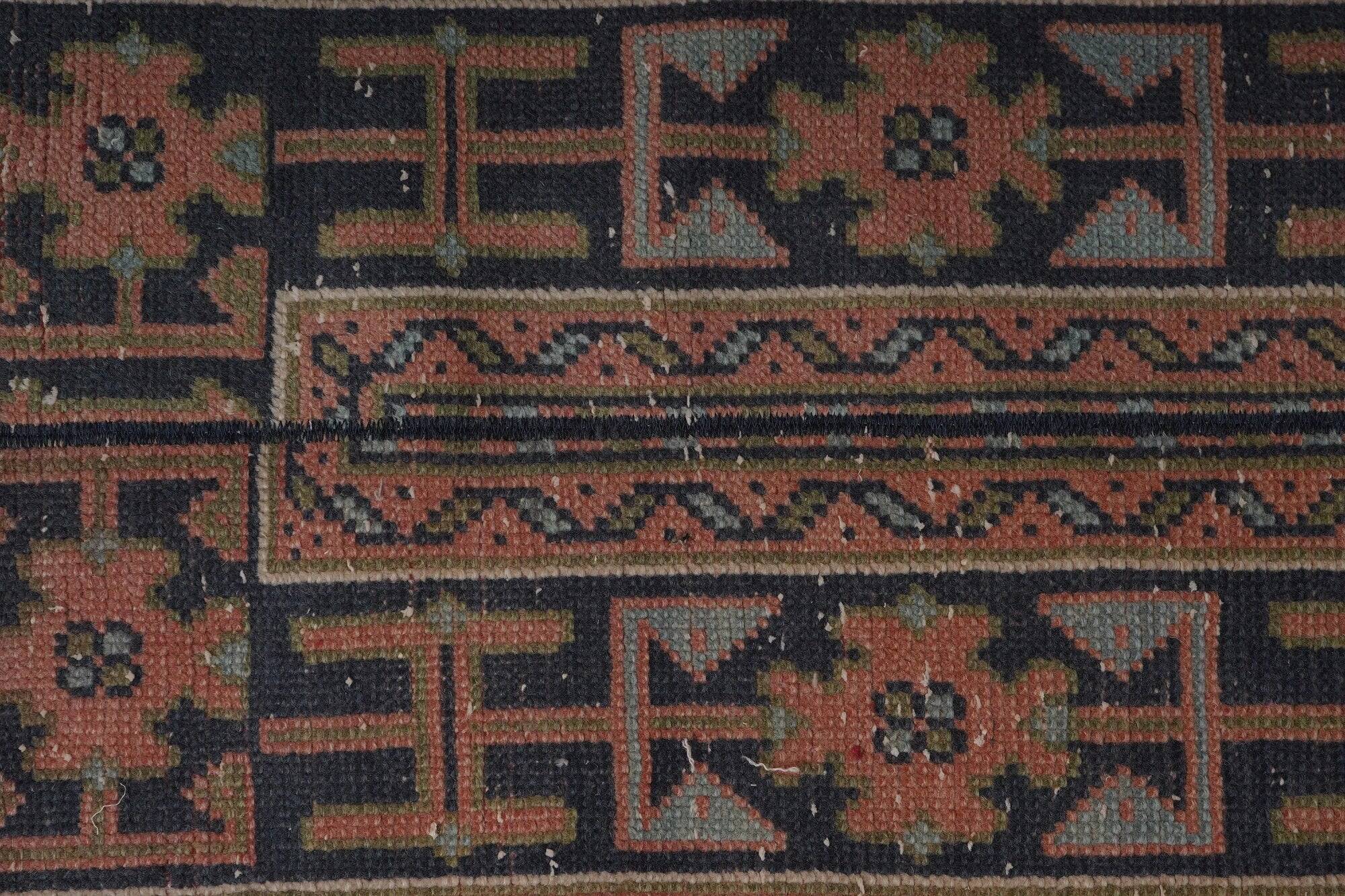 Vintage Turkish hallway rug 63x633 cm