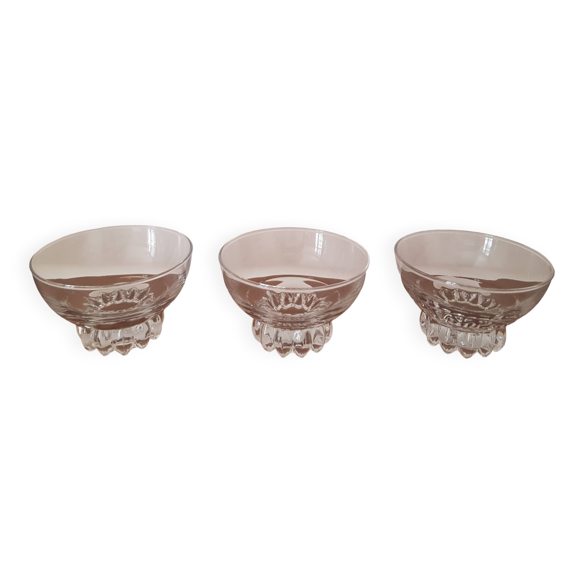 Lot de 3 verres art deco
