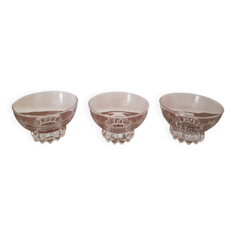 Set of 3 art deco glasses