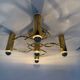 Vintage mid-century modern brass ceiling lamp Leola flushmount by Sciolari, Germany, 1970s