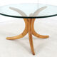 Alma möbel coffee table with boomerang legs and glass top