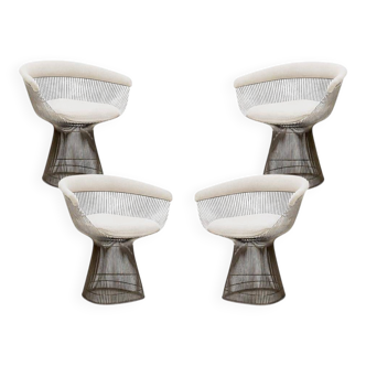 Set of Four Chairs Designed By Warren Platner With Steel structure, 1960's