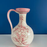 Italian pink and white pitcher vase