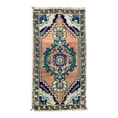Small vintage turkish rug 90x48 cm, short runner, tribal, shabby, mini carpet