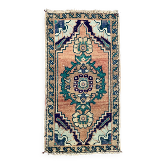 Petit tapis turc vintage 90x48 cm, short runner, tribal, shabby, mini tapis