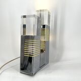 Vintage chrome and plexi table lamp attr. to Gaetano Missaglia, 1970s