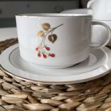 "Retro Rosso" Italian Porcelain Tea Set