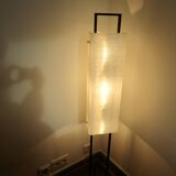 Pair of Arlus wall lights in perspex, gilded brass and lacquered metal, 1960s