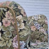1970s, Danish armchair, reupholstered, flowers furniture fabric.