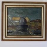 Original Swedish Mid-Century Oil on Canvas “Chair” by Jan Erik- Vintage & Framed