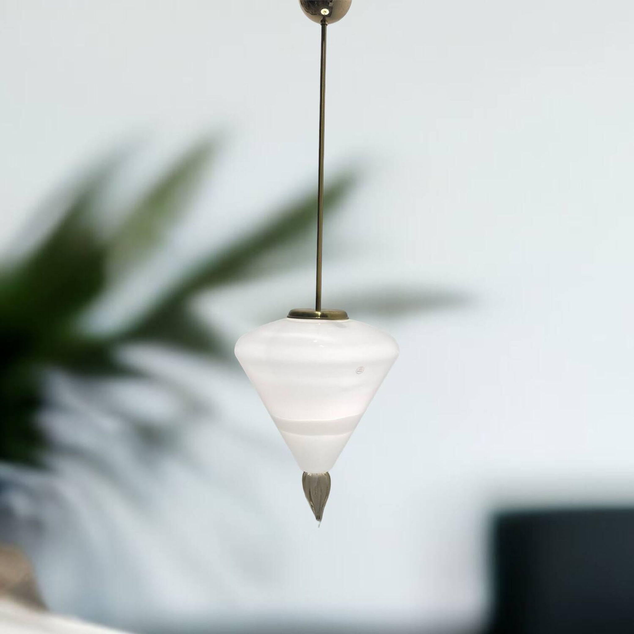 Suspension lumineuse en verre de Murano années 1980