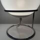 Spherical accent lamp in chrome steel and opaline glass space age