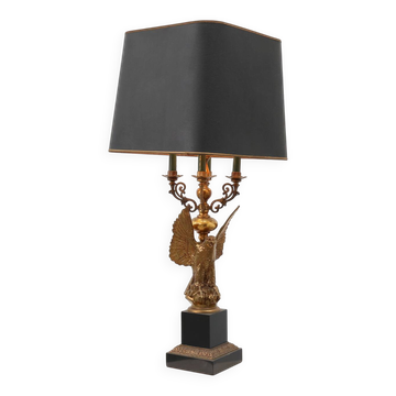 Lampe Hollywood Regency avec aigle par Deknudt, Belgique vers 1980