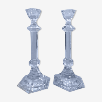 Pair of candle holders - Cristallerie Saint Louis - 2000s