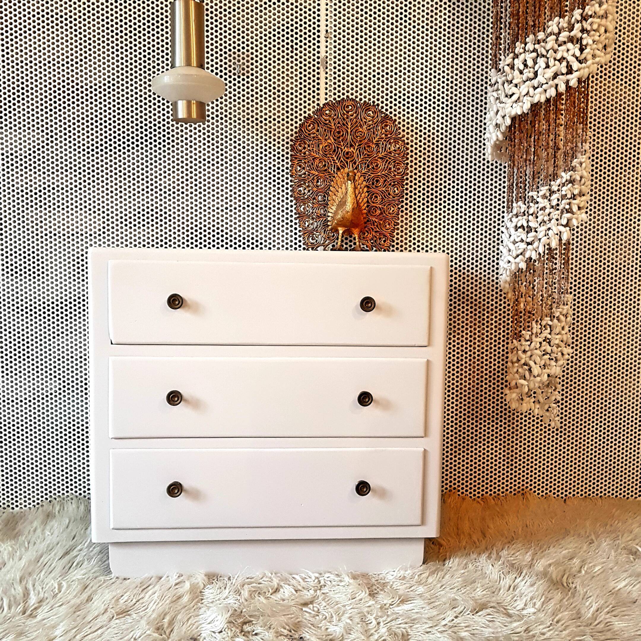 Nude beige vintage dresser wooden