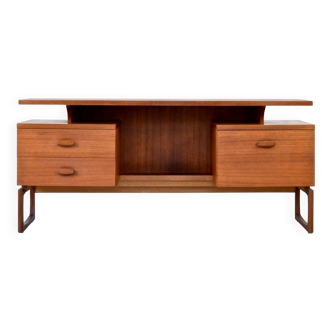 Magnifique bureau vintage G Plan en teck à plateau flottant. Livraison incluse. Style moderne/milieu du siècle.