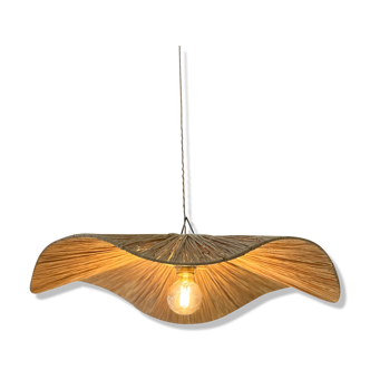 Hanging lamp flower wave raffia oda - l d75 cm