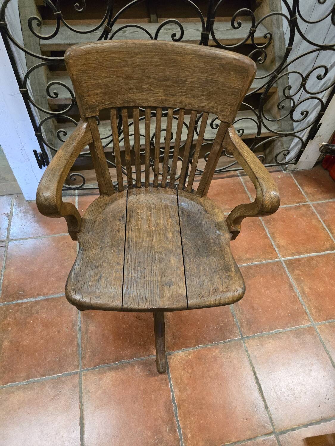 American oak office armchair