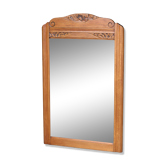 Miroir de cheminée ART DECO en chêne blond. Glace au mercure.