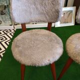 Pair of seventies chairs with compass feet