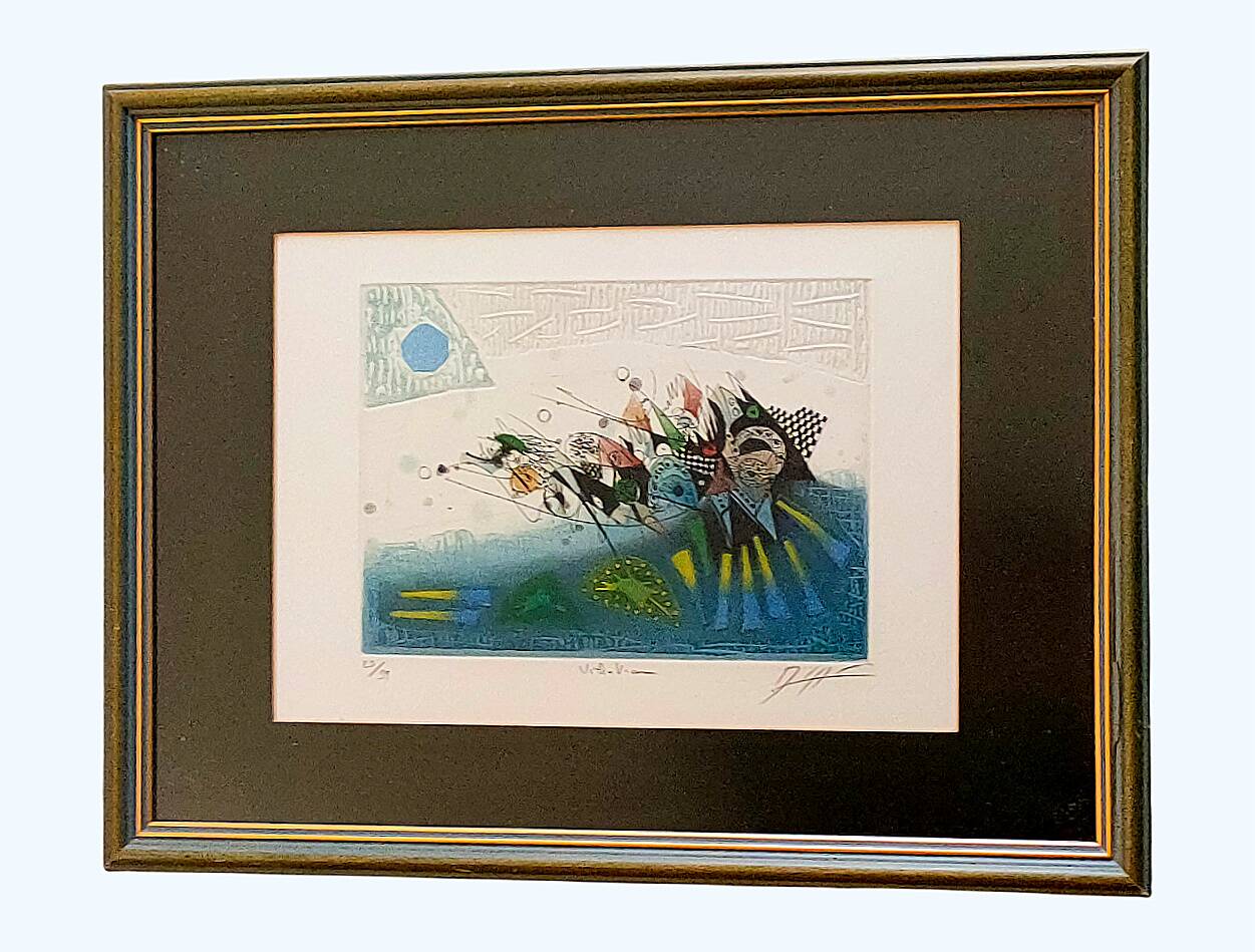 Tableau Georges Dussau (1947) – engraving 23/99 on embossed paper "vibration"