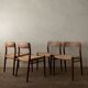 Vintage Danish Teak Dining Chairs Model 75 Niels O. Møller 1950s Set of 4