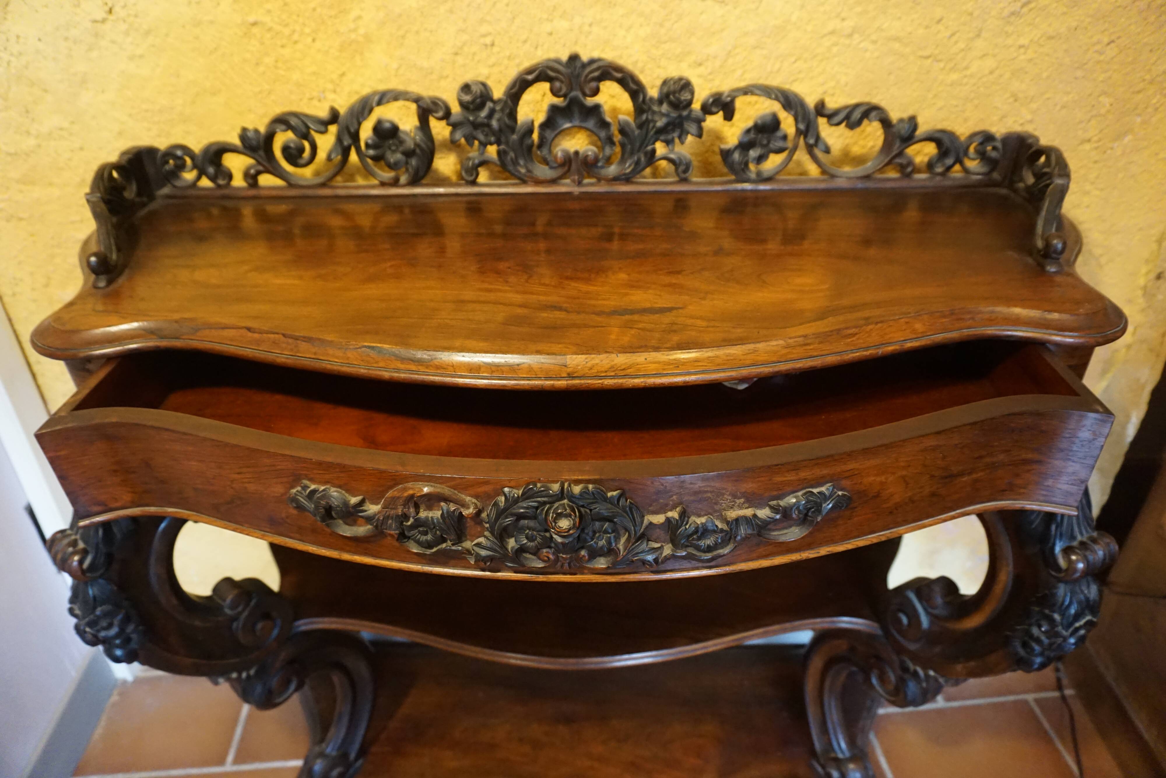 Mahogany console from around 1860.