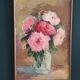 Vintage oil painting of flowers signed Jaobert