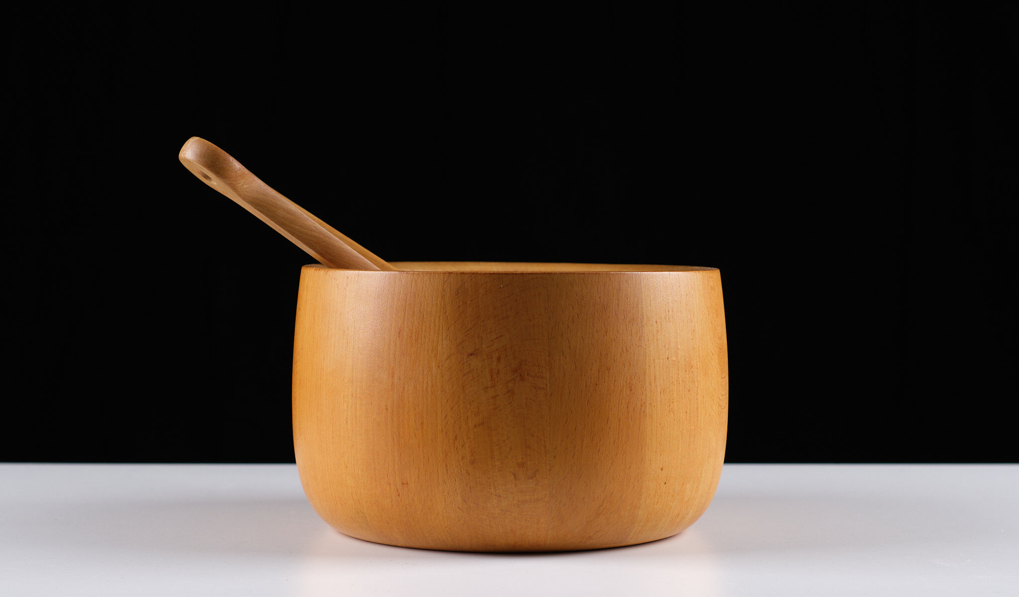 Richard Nissen solid teak salad bowl set, 1960s, Denmark