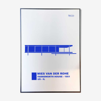 Affiche farnsworth house - mies van der rohe