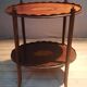 English 2-tier mahogany pedestal table