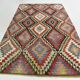 6x10 Green & Red Tribal Vintage Kilim Rug, 199x320Cm