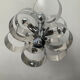 Chrome metal Space Age Sciolari chandelier from the 1970s.