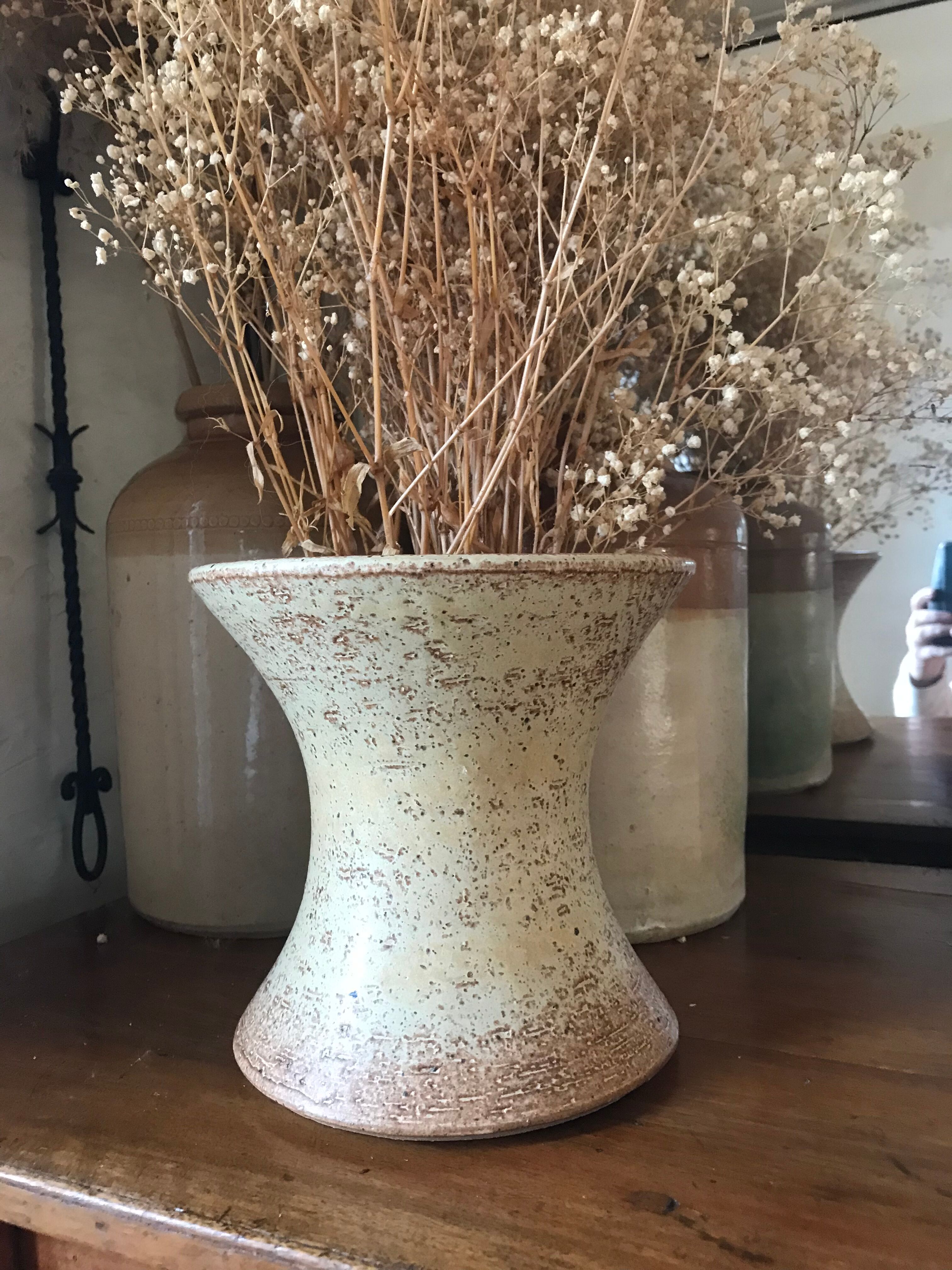 Diabolo vase in vintage stoneware