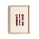 Collage sur papier ancien multicolors signé Eawy