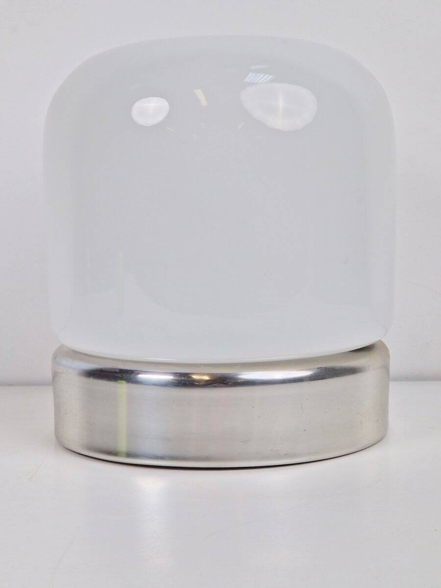 Mid-Century Table Lamp in Frosted Glass and Aluminium from Doria Leuchten, 1960s