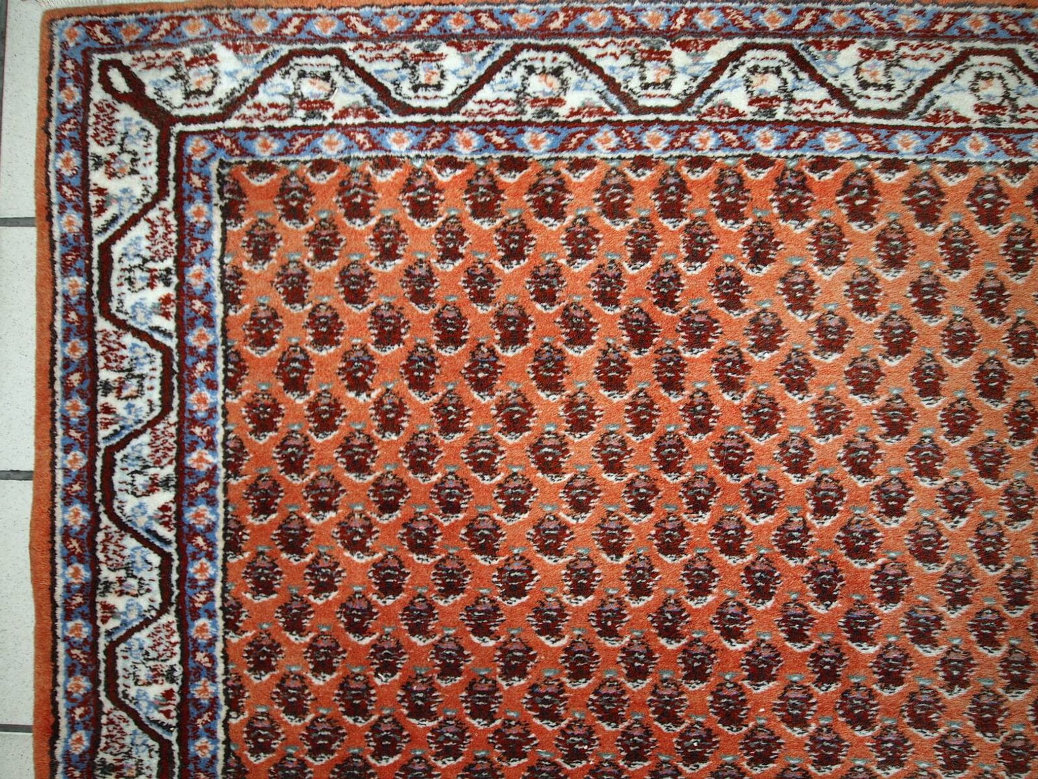 Tapis Vintage Indo-Seraband en Laine, Années 1980, Design Traditionnel