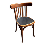 Chaise bistrot en bois foncé et noir