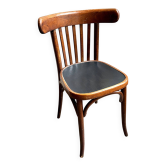 Chaise bistrot en bois foncé et noir